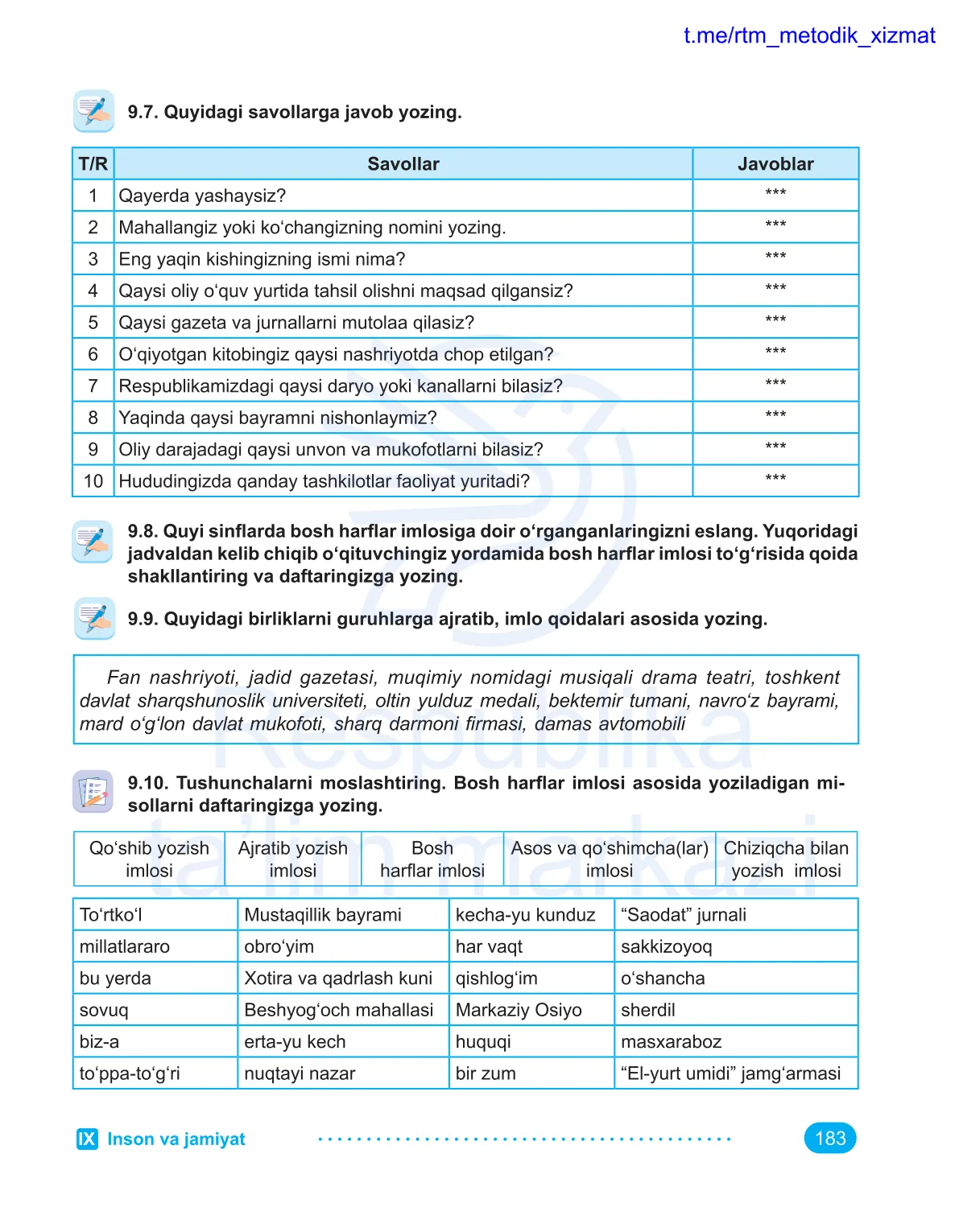 Inson va jamiyat (2-dars)