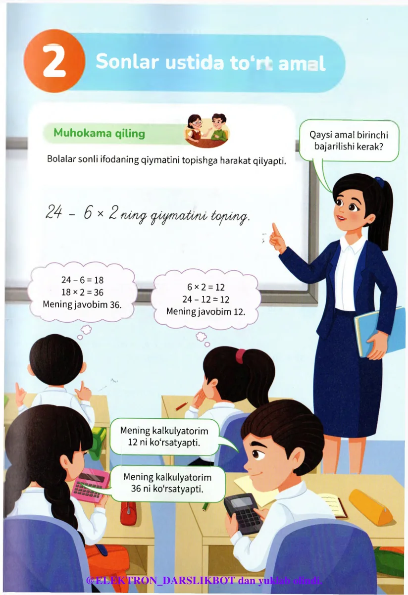 Sonlar ustida to‘rt amal