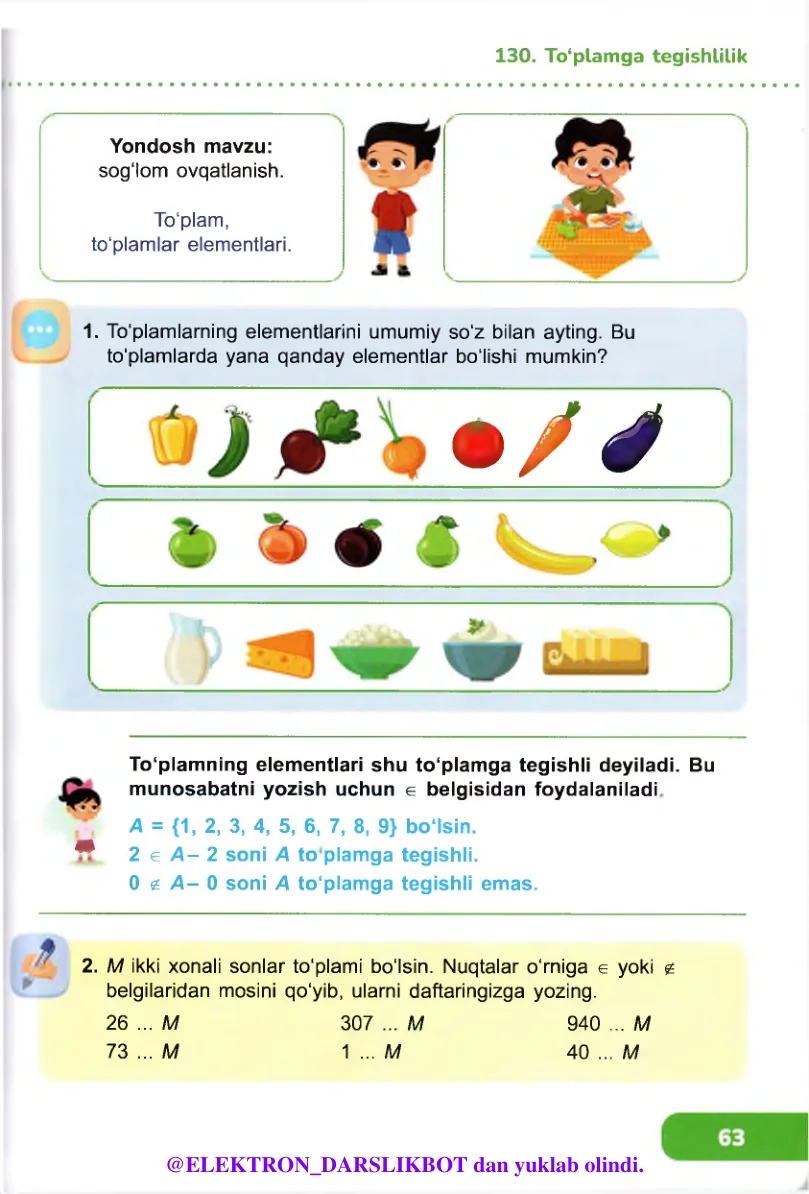To‘plamga tegishlilik