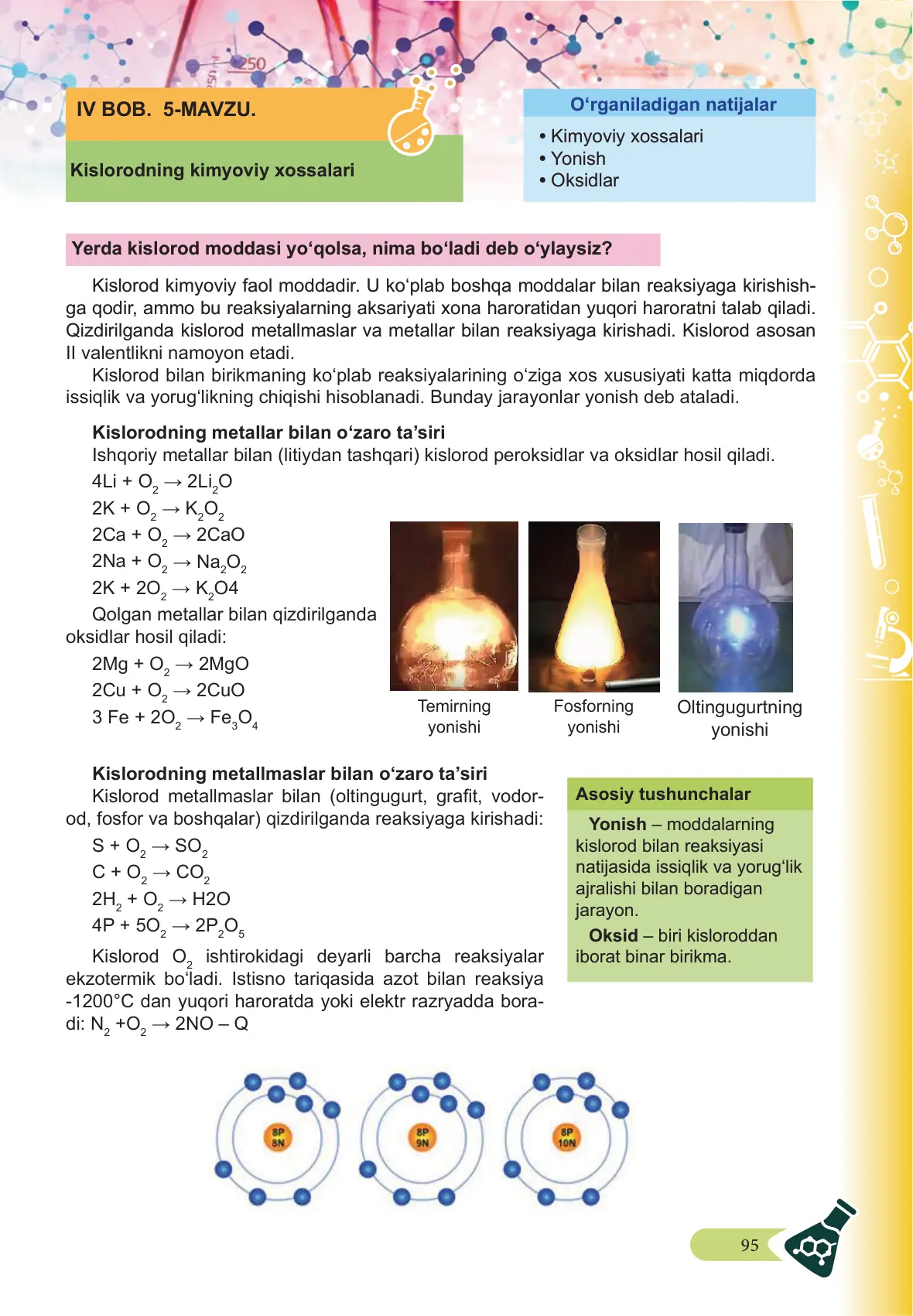 Kislorodning kimyoviy xossalari