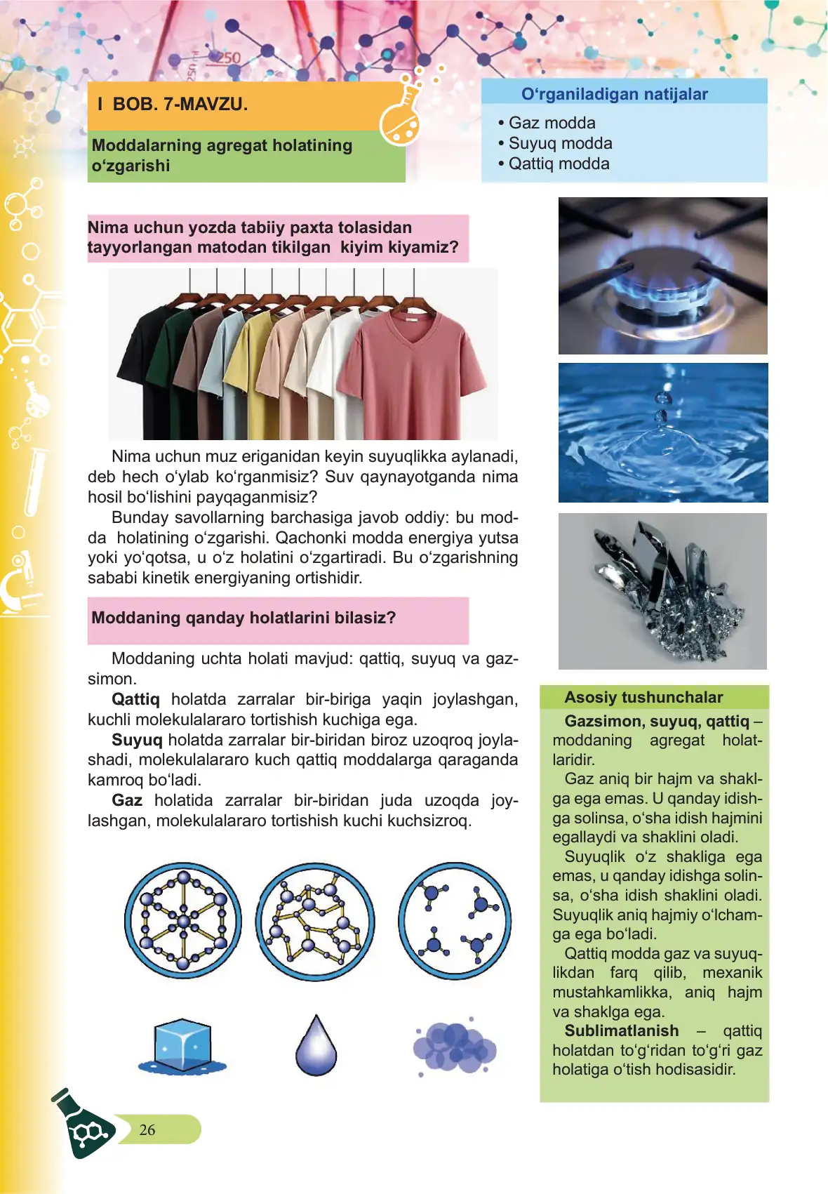 Moddalarning agregat holatining o‘zgarishi