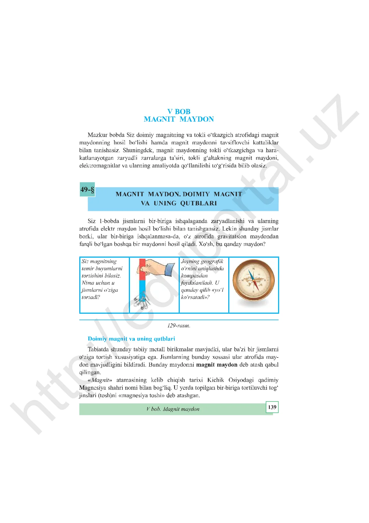 Magnit maydon. Doimiy magnit va uning qutblari