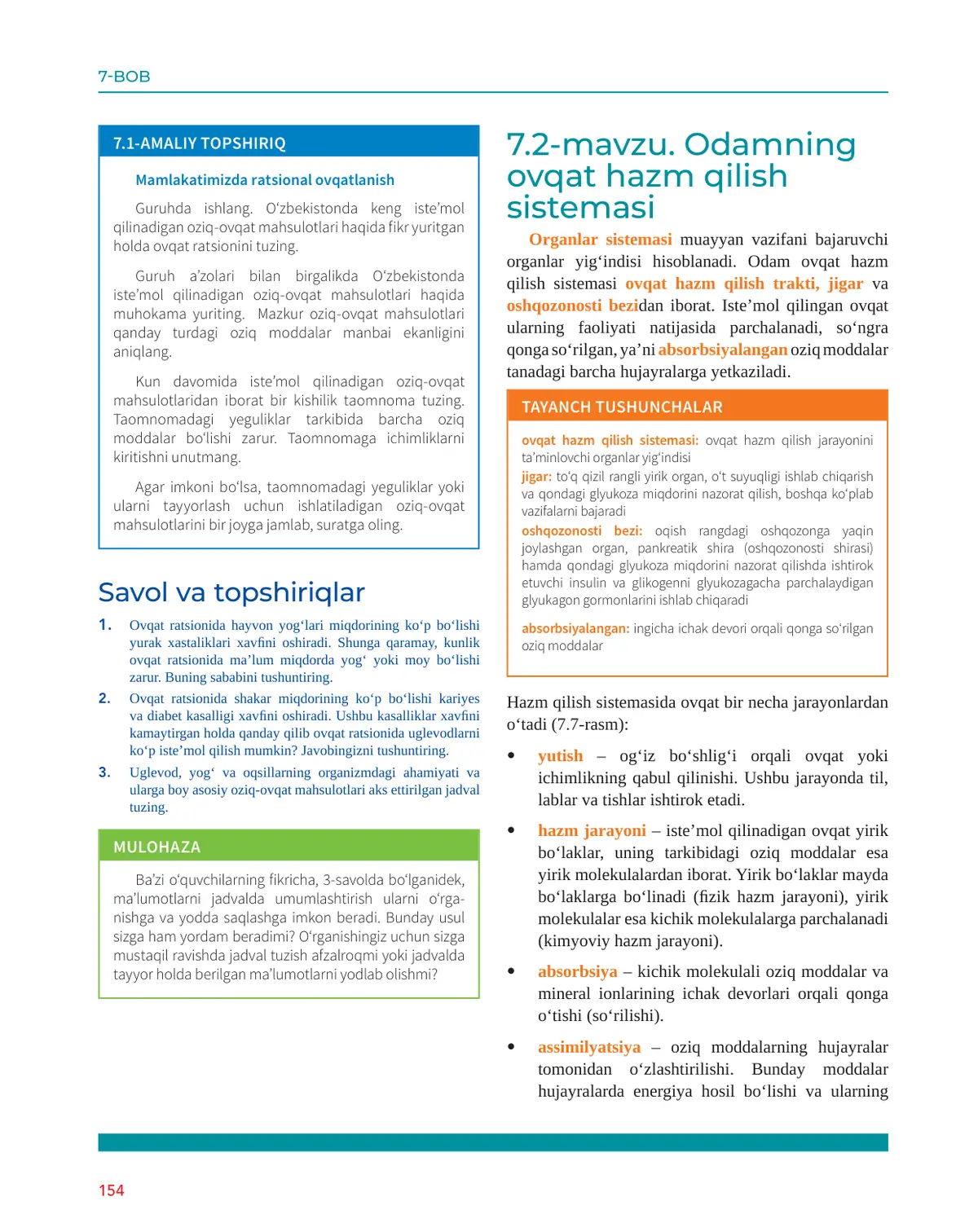 Odamning ovqat hazm qilish sistemasi