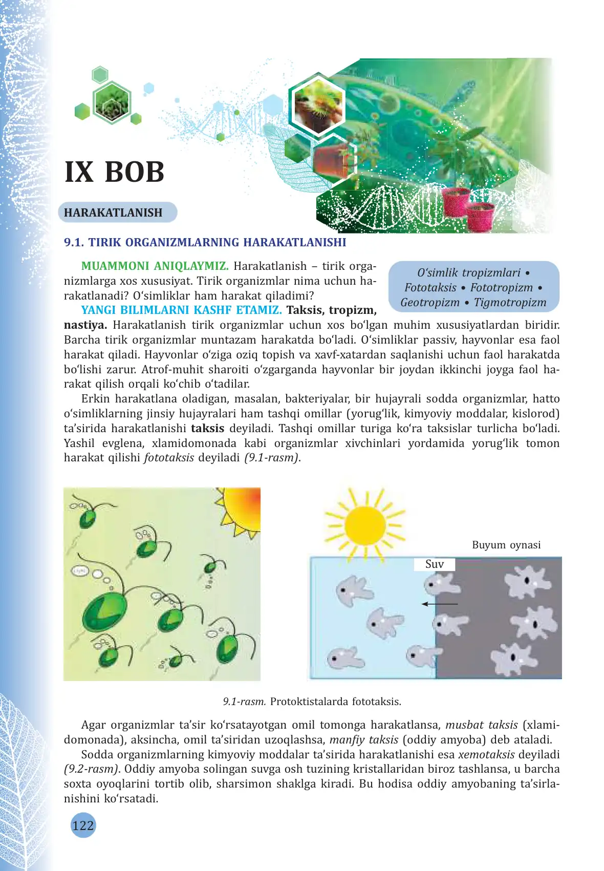 Tirik organizmlarning harakatlanishi