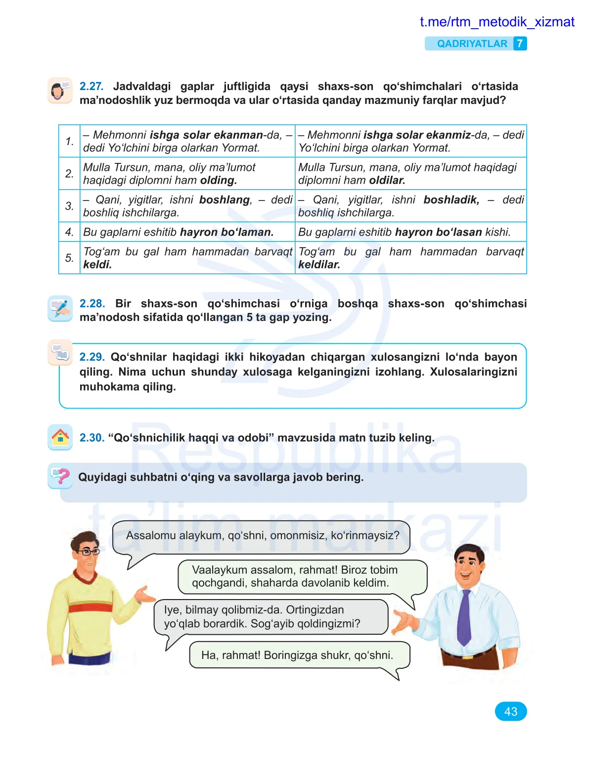 Qadriyatlar (7-dars)