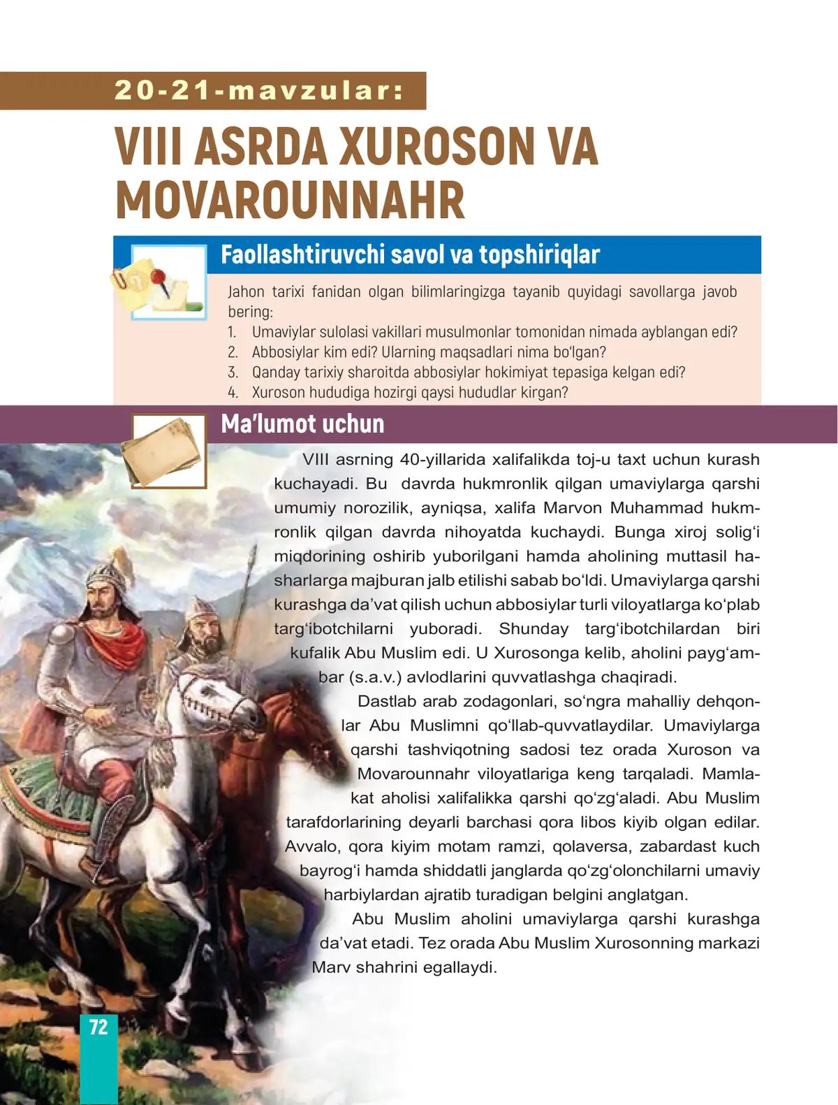 Viii asrda xuroson va movarounnahr