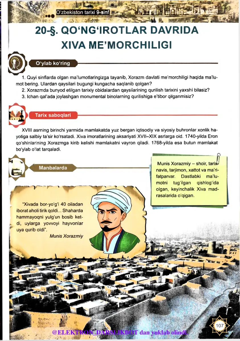 Qo‘ng‘irotlar davrida xiva me’morchiligi