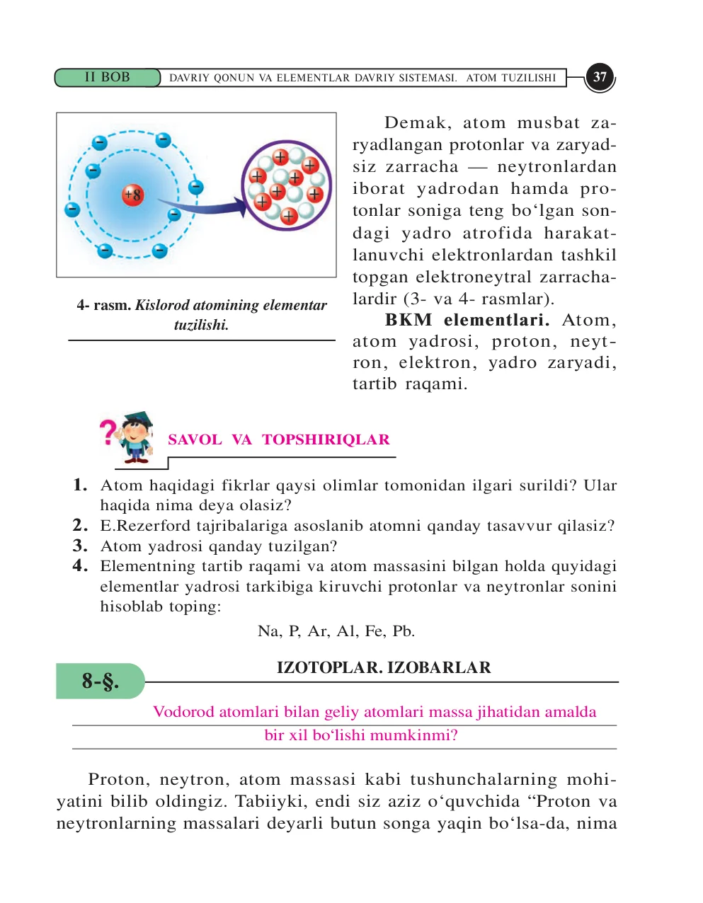 Izotoplar. izobarlar