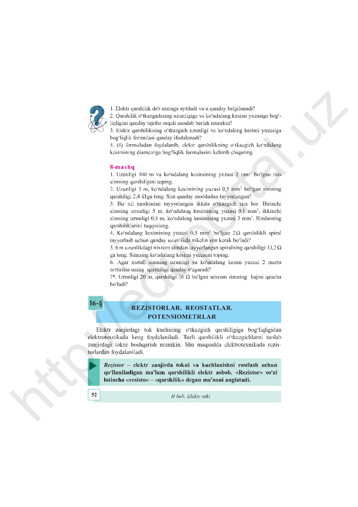 Rezistorlar. Reostatlar. Potensiometrlar