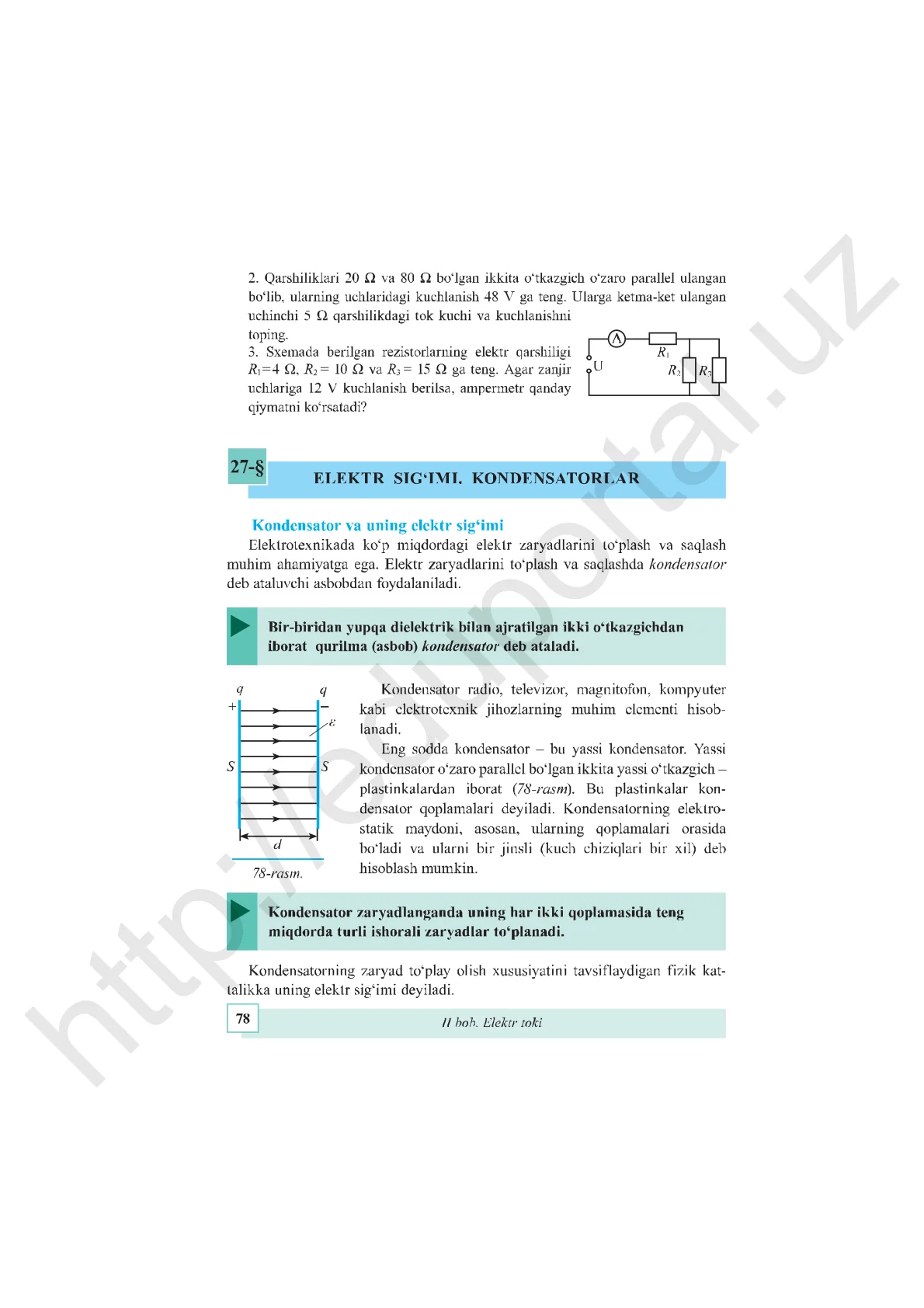 Elektr sig‘imi. Kondensatorlar