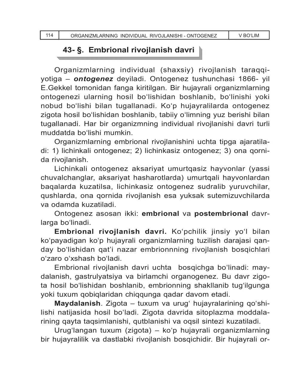 Embrional rivojlanish davri