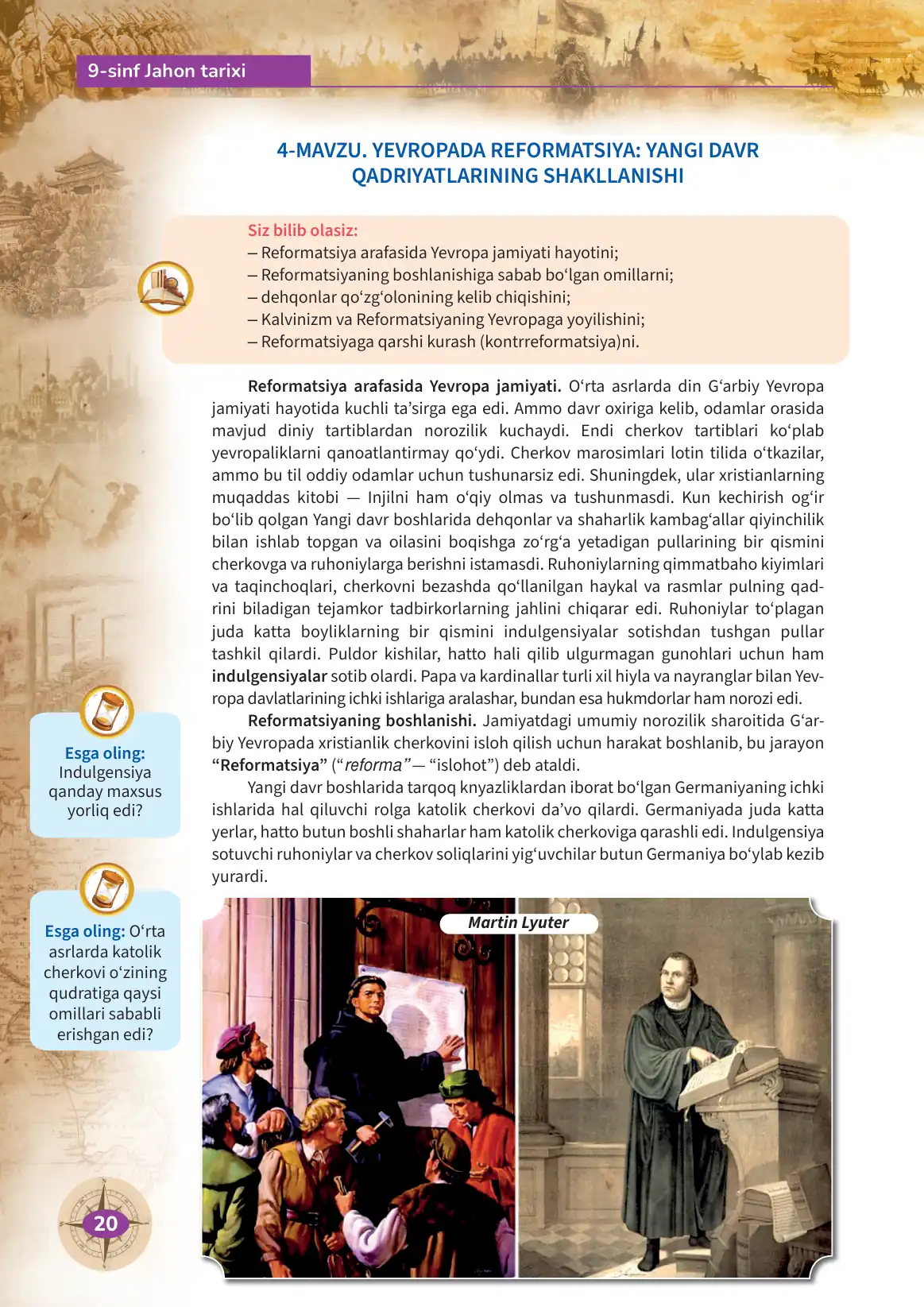 Yevropada reformatsiya: yangi davr qadriyatlarining shakllanishi