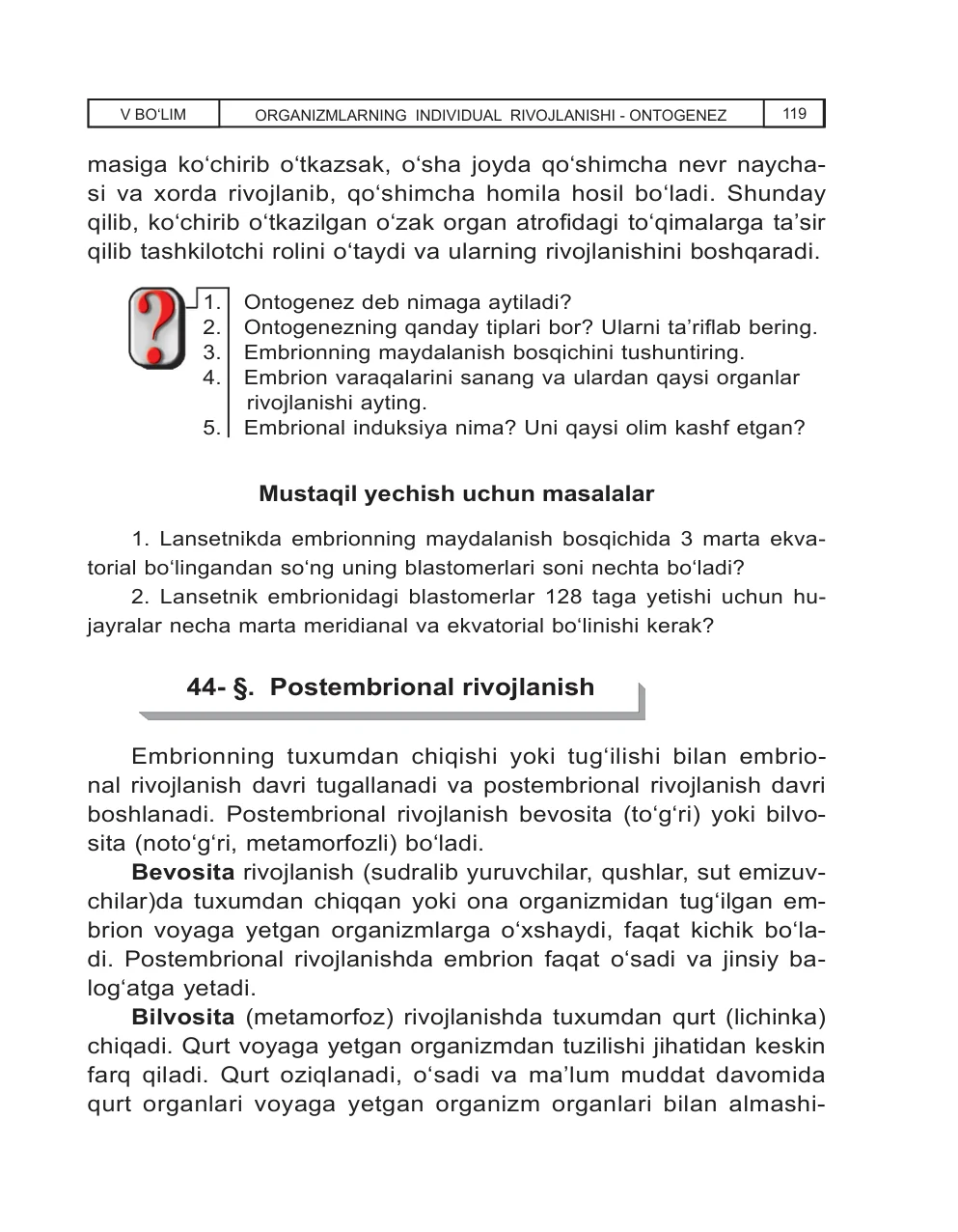 Postembrional rivojlanish