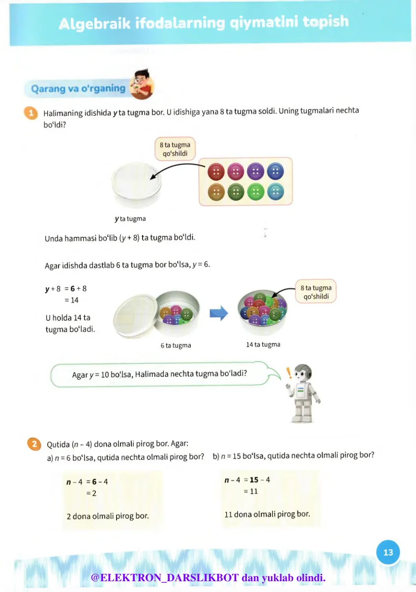 Algebraik ifodalarning qiymatini topish