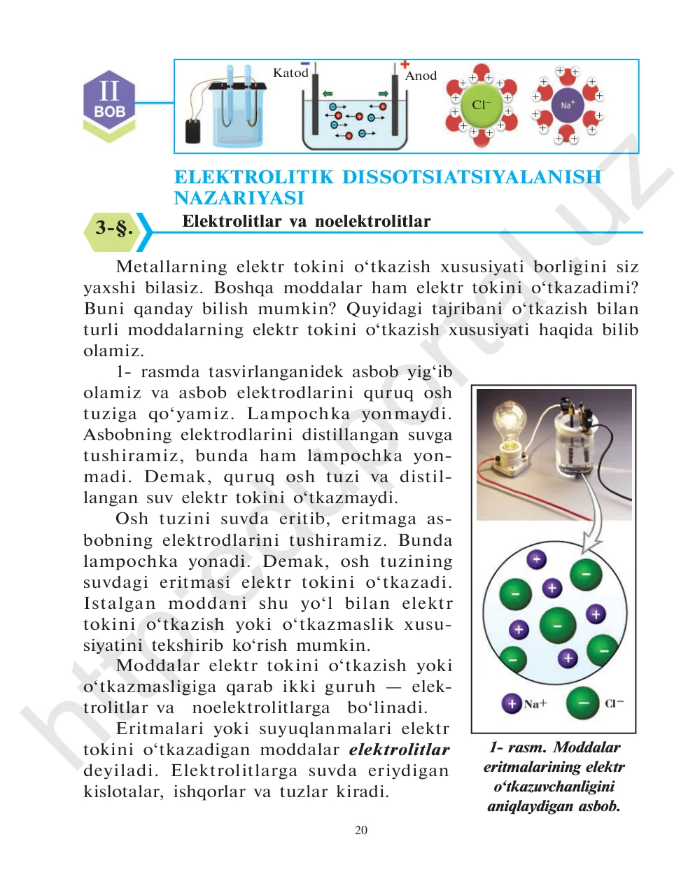 Elektrolitlar va noelektrolitlar