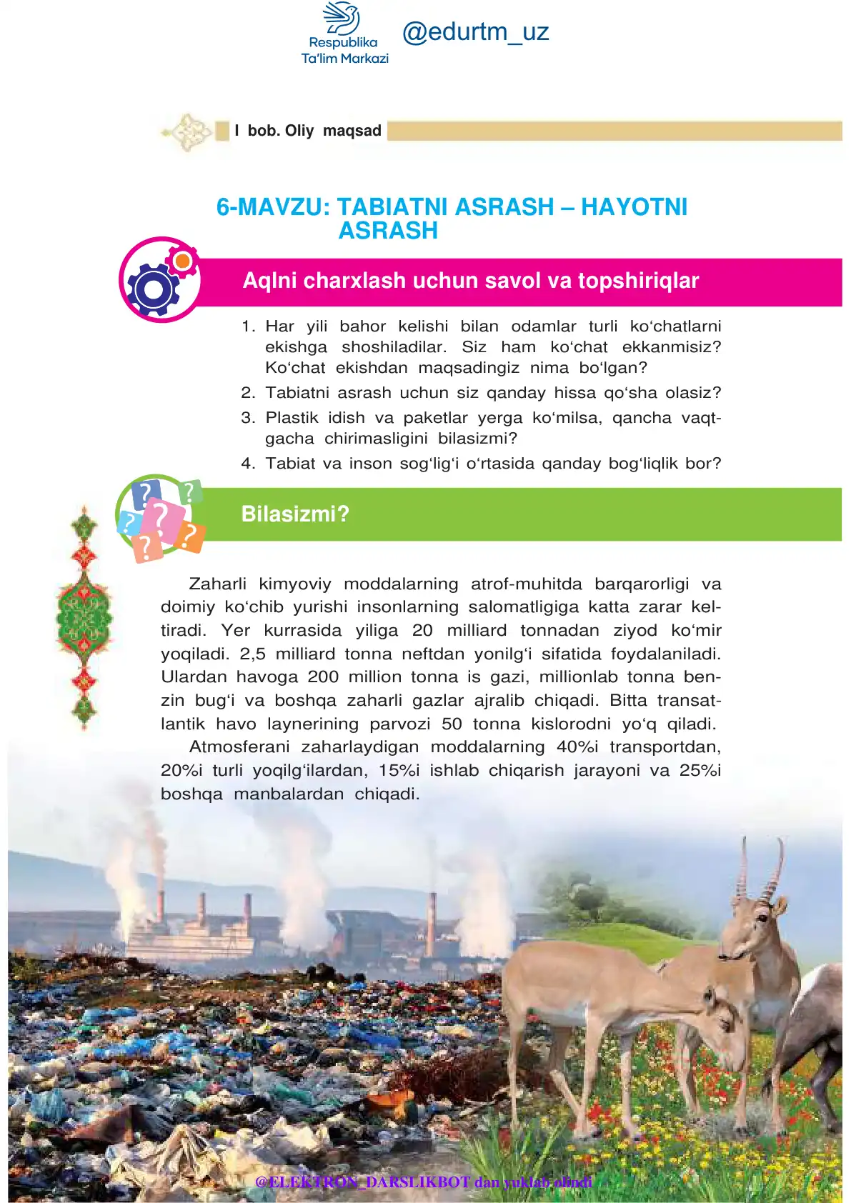 Tabiatni asrash – hayotni asrash