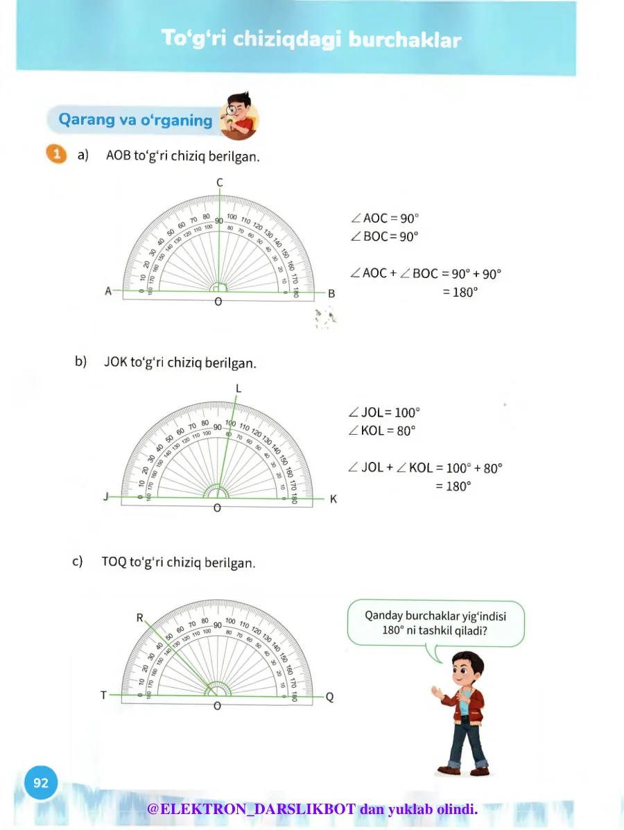 To‘g‘ri chiziqdagi burchaklar