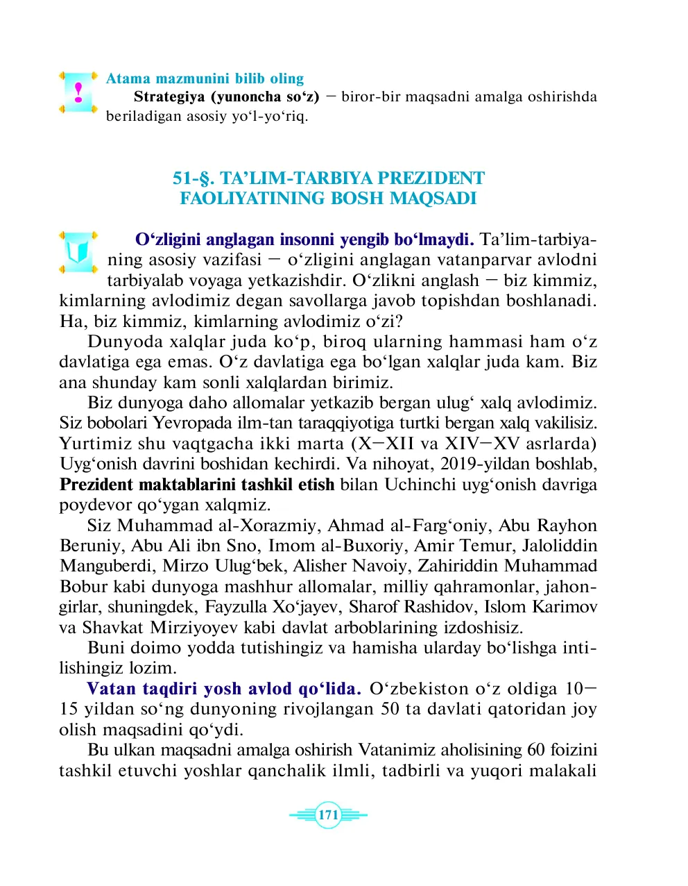 Ta’lim-tarbiya prezident faoliyatining bosh maqsadi