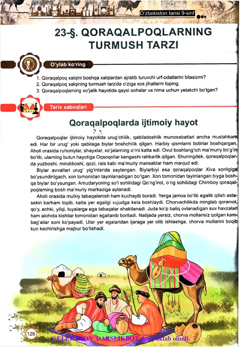 Qoraqalpoqlarning turmush tarzi