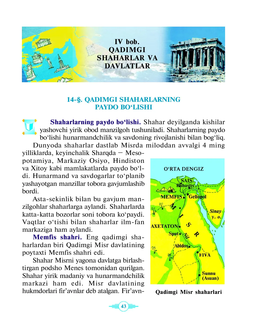 Qadimgi shaharlarning paydo bo‘lishi