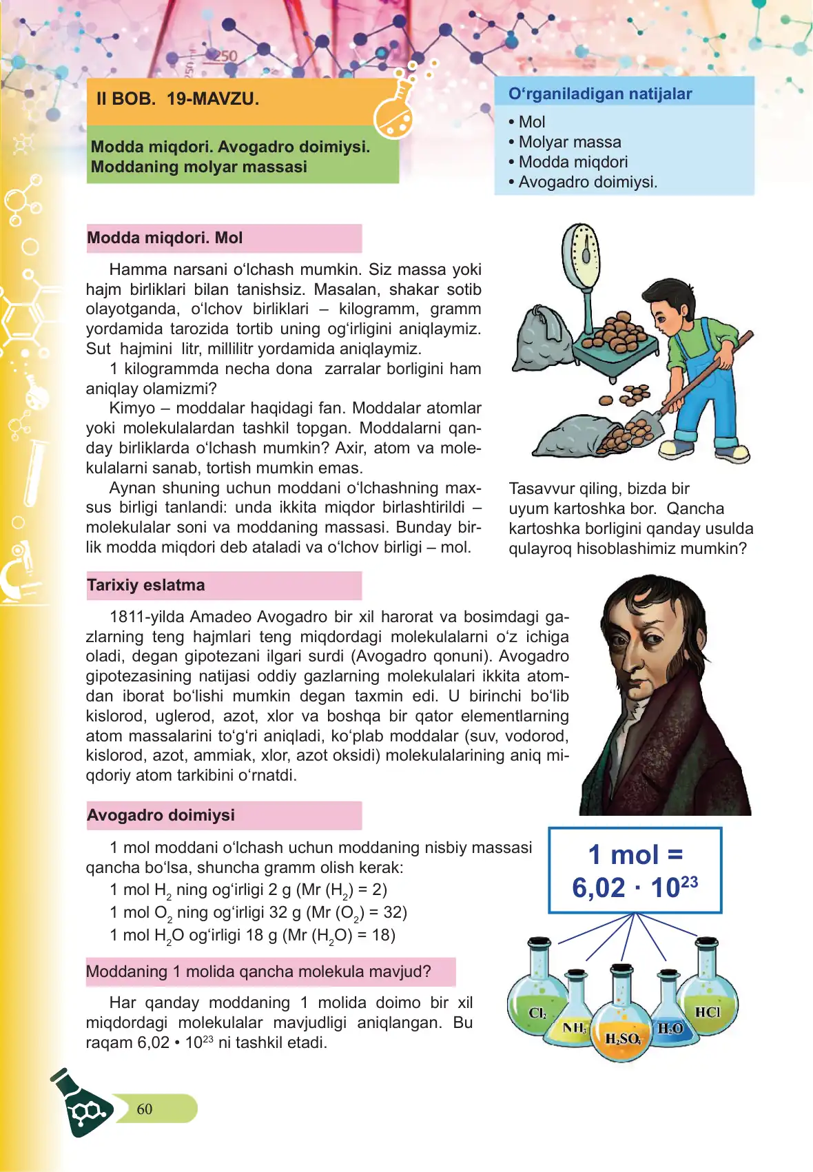 Modda miqdori. avogadro doimiysi. moddaning molyar massasi