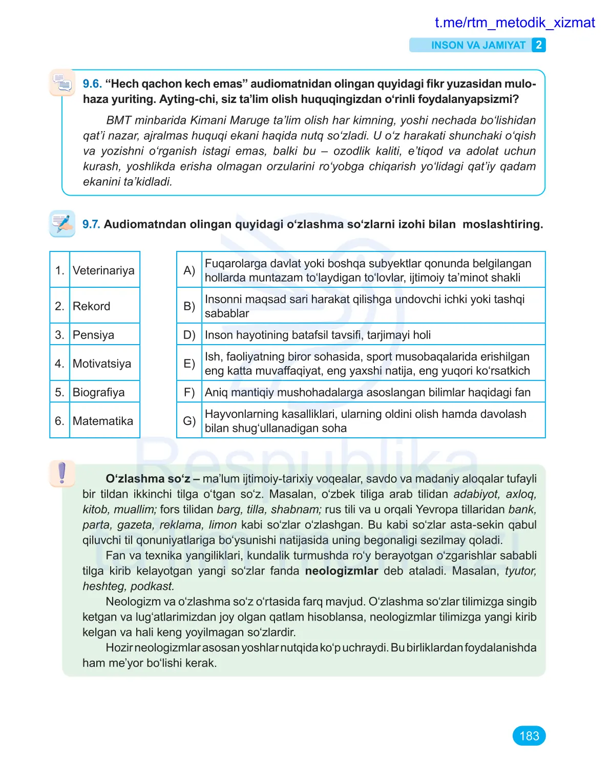 Inson va jamiyat (2-dars)