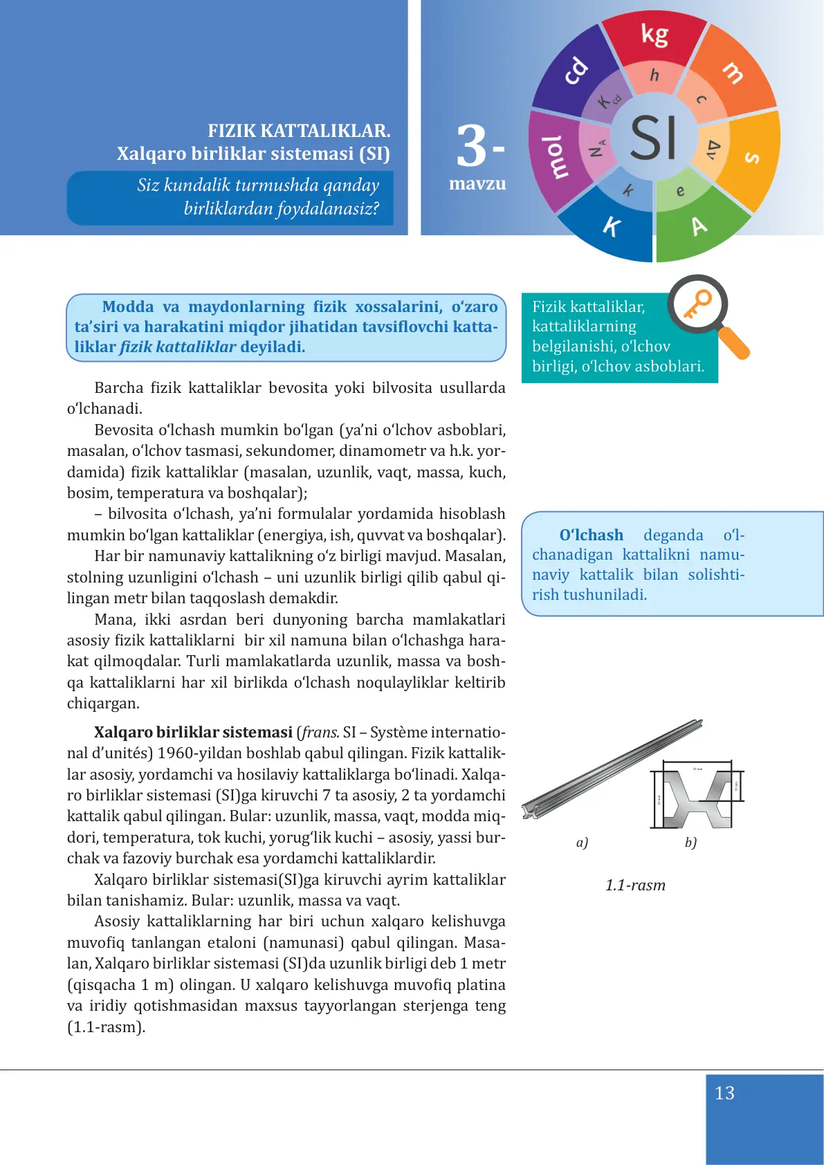 Fizik kattaliklar. Xalqaro birliklar sistemasi