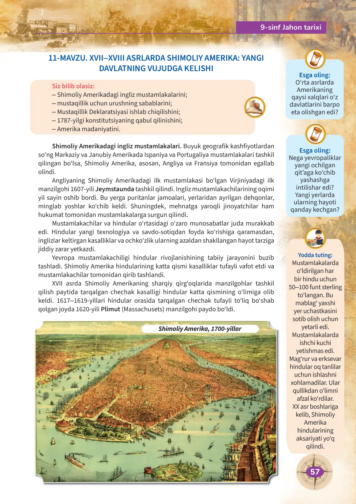 Xvii–xviii asrlarda shimoliy amerika: yangi davlatning vujudga kelishi