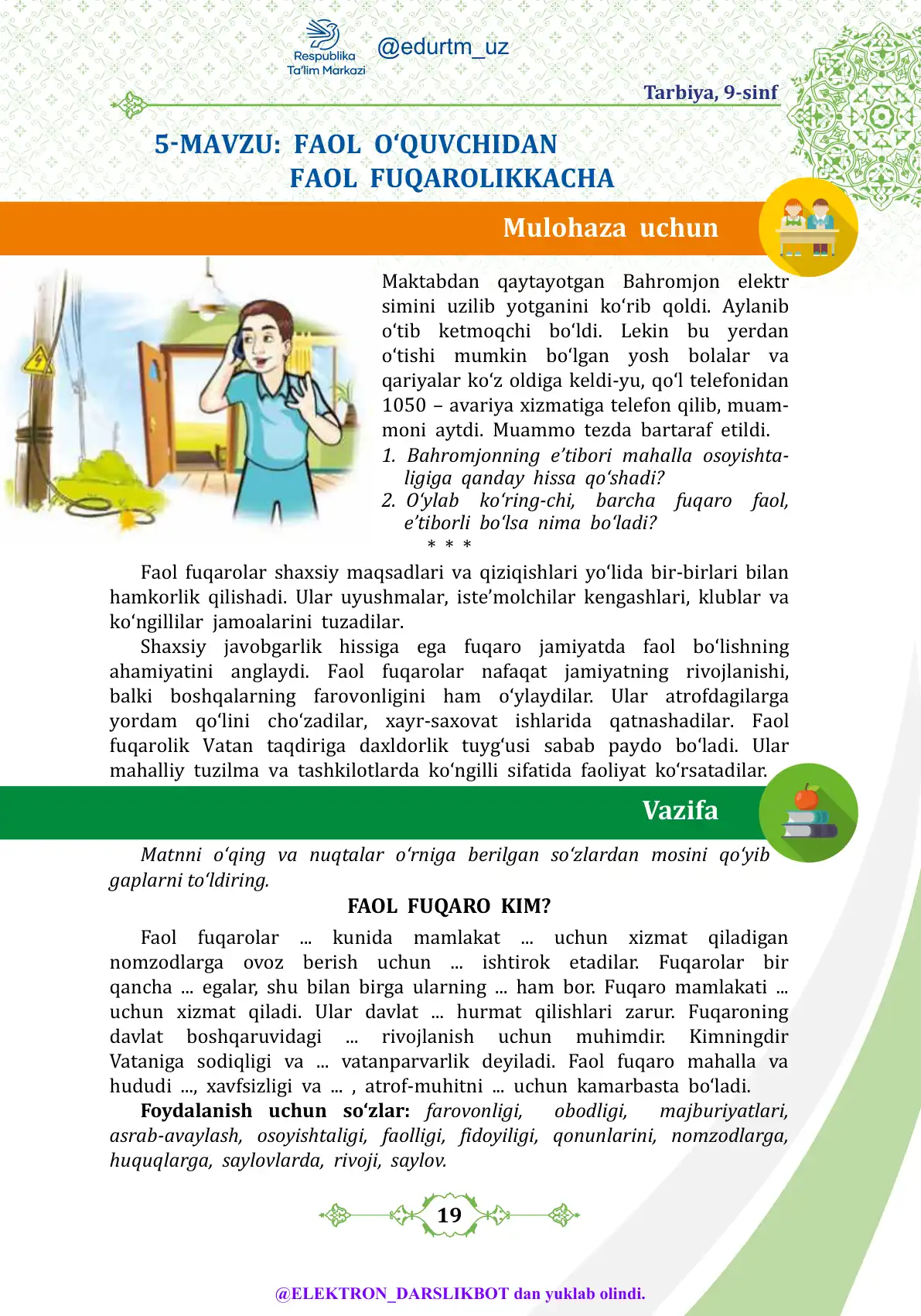 Faol o'quvchidan faol fuqarolikkacha