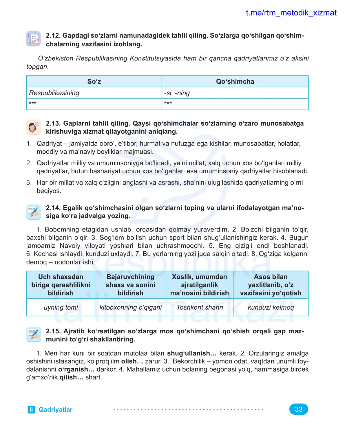 Qadriyatlar (3-dars)