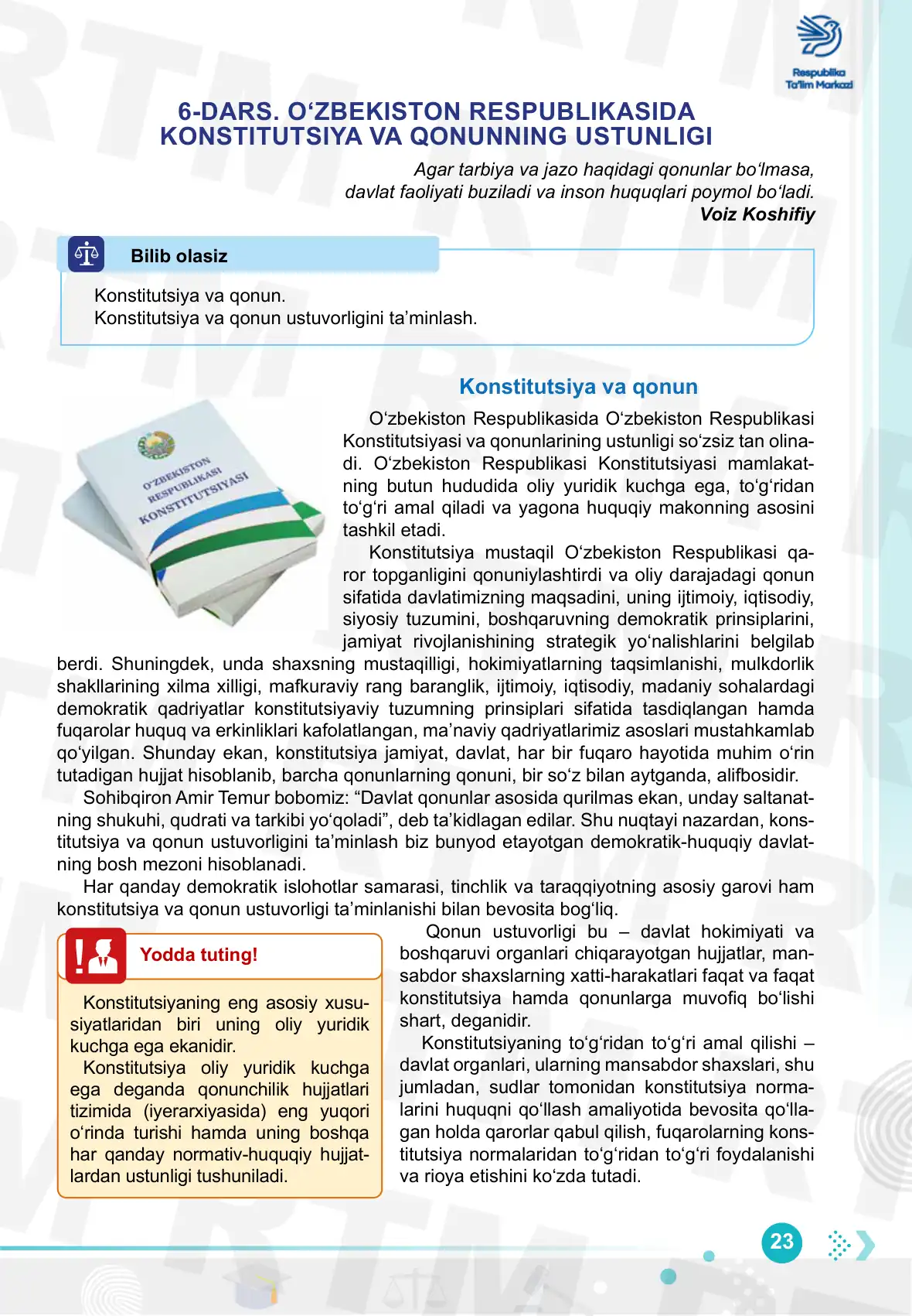 Jamiyat va shaxs. fuqarolik jamiyati