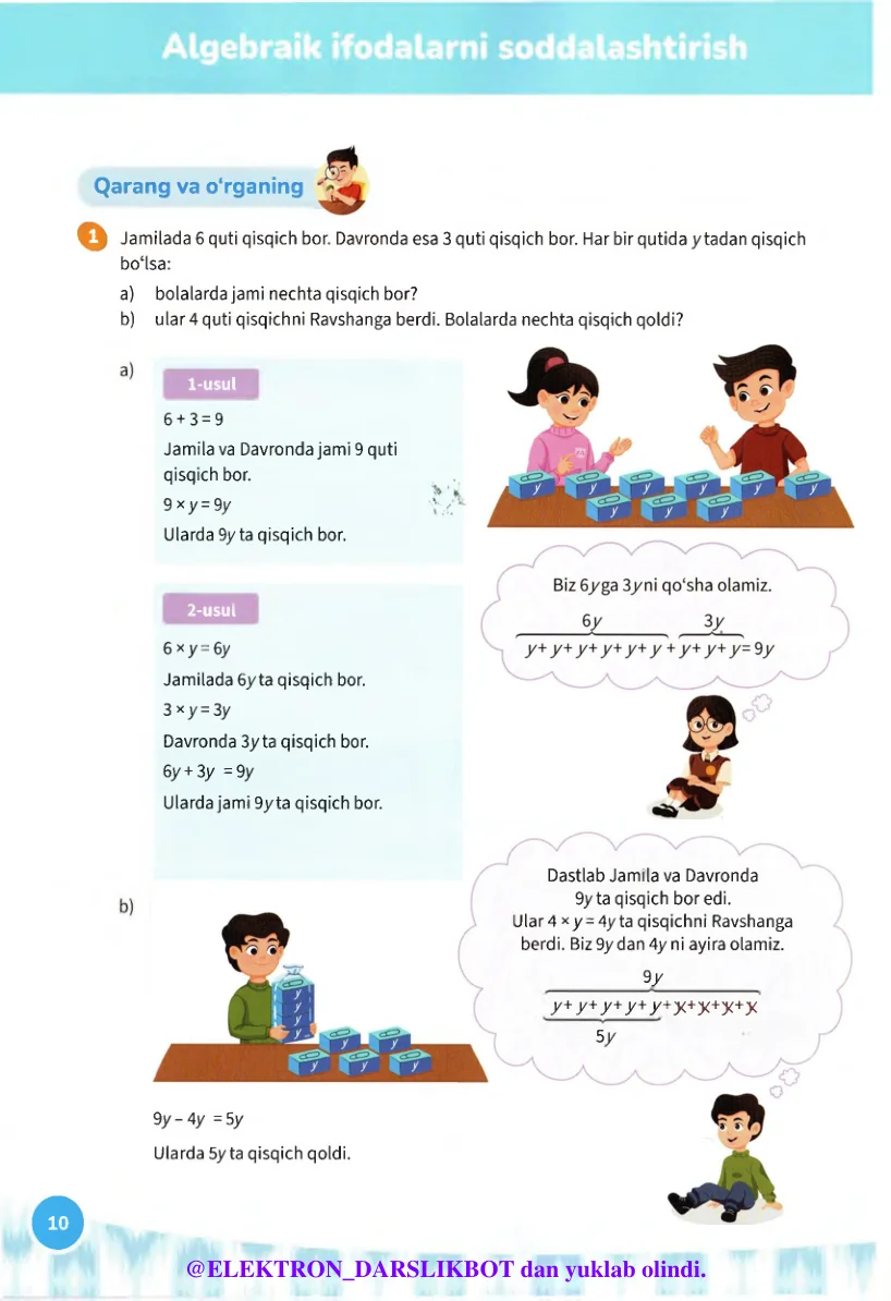 Algebraik ifodalarni soddalashtirish