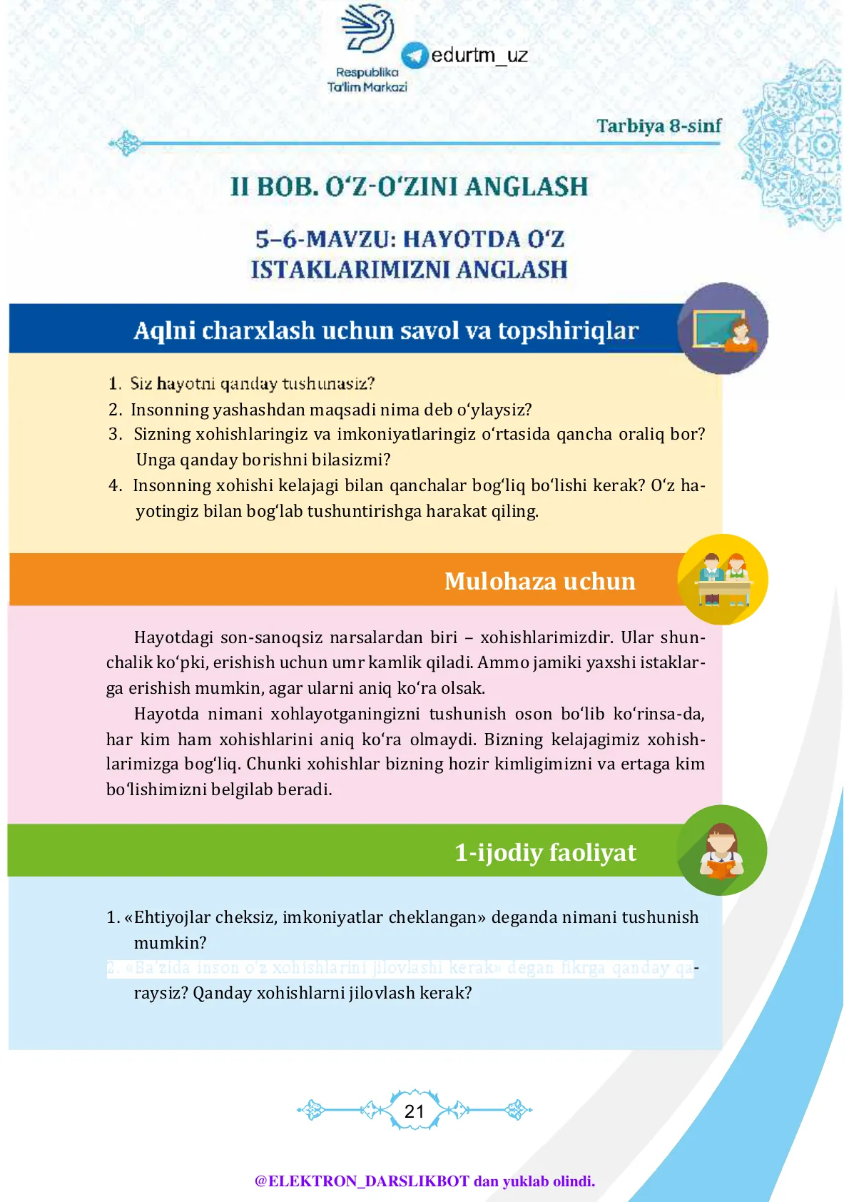 Hayotda o'z istaklarimizni anglash