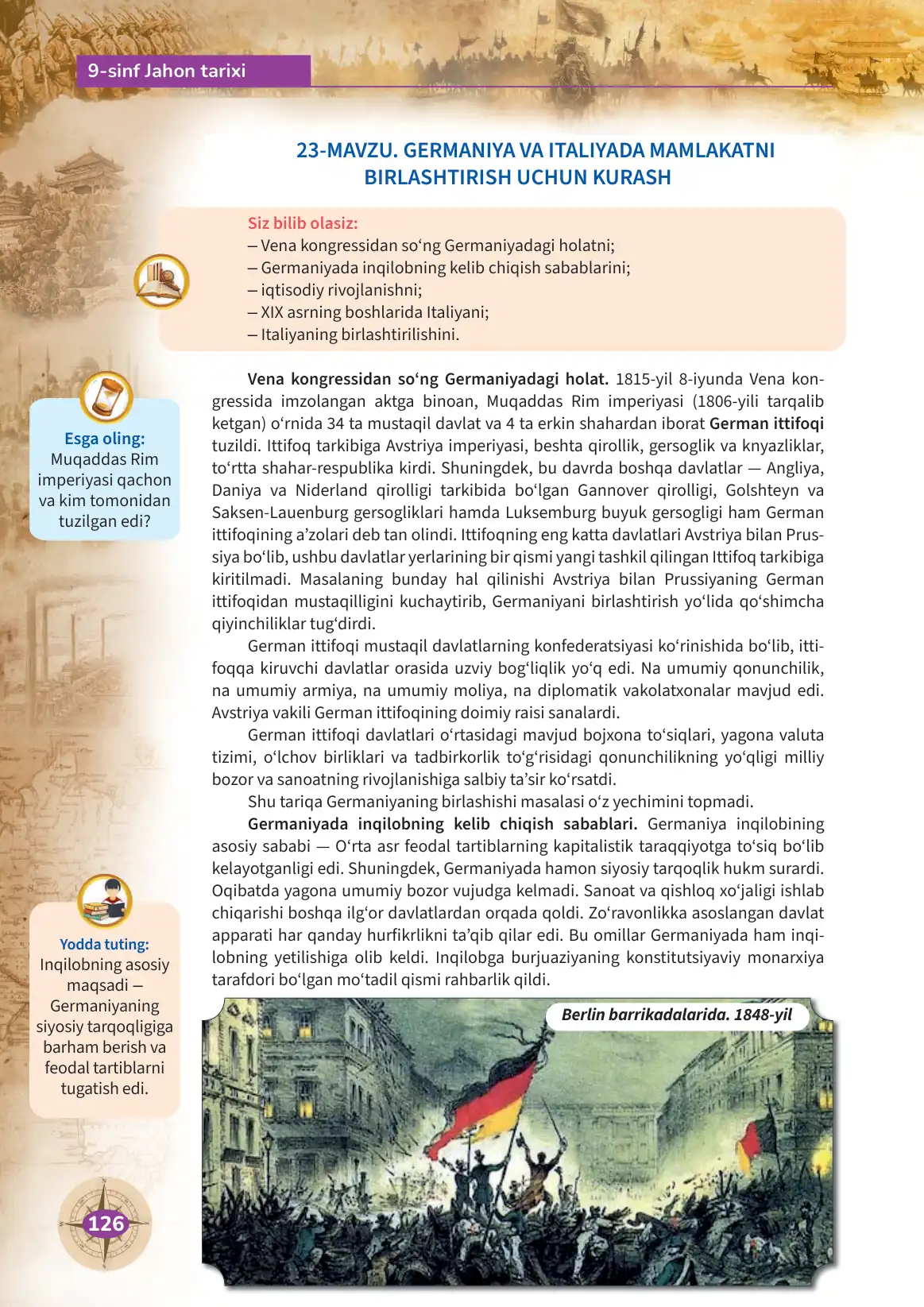 Germaniya va italiyada mamlakatni birlashtirish uchun kurash