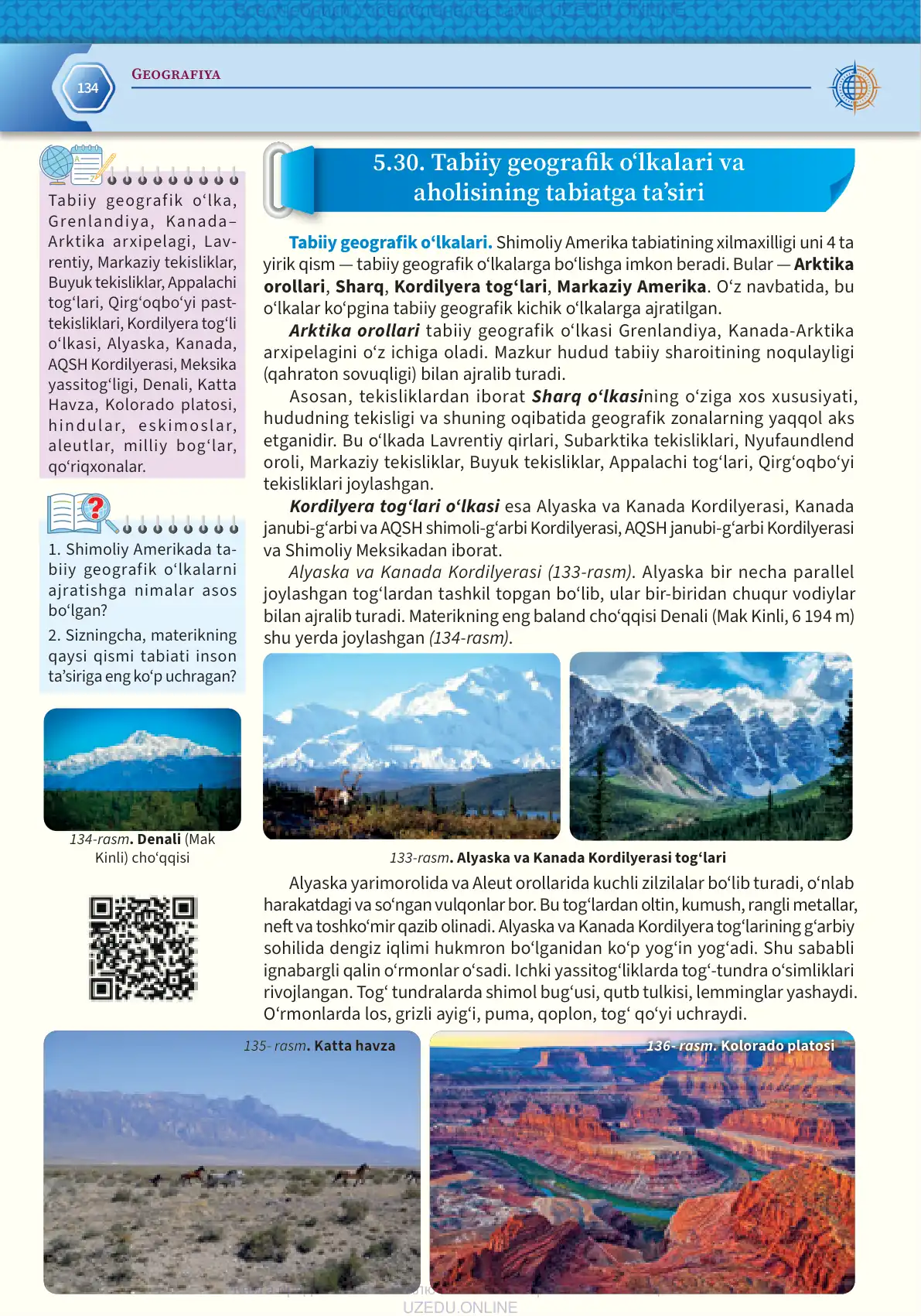 Tabiiy geografik o‘lkalar va aholining tabiatga ta’siri