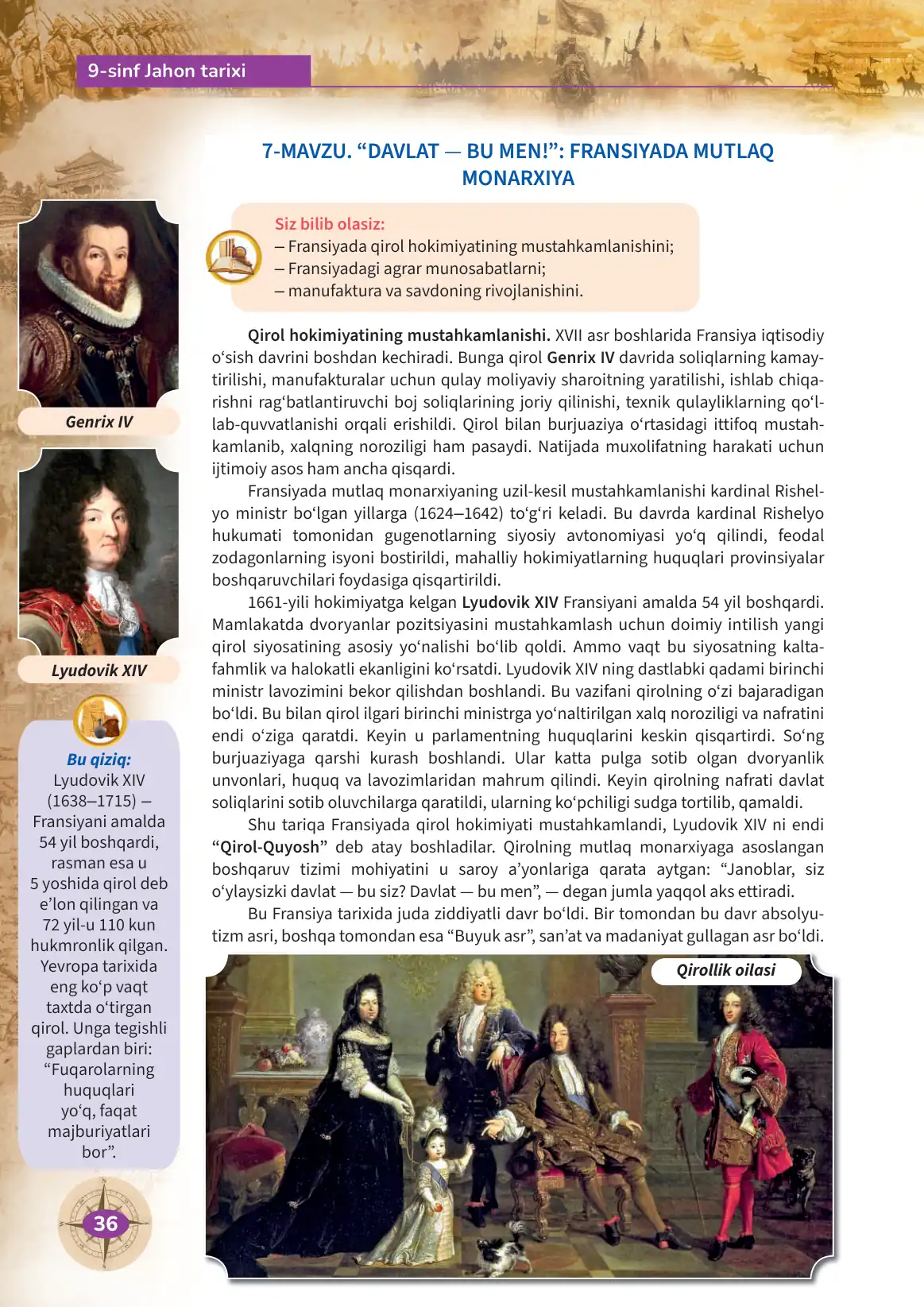 Davlat – bu men!: fransiyada mutlaq monarxiya