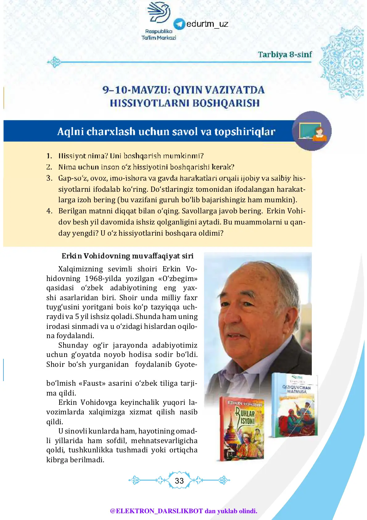 Qiyin vaziyatda hissiyotlarni boshqarish