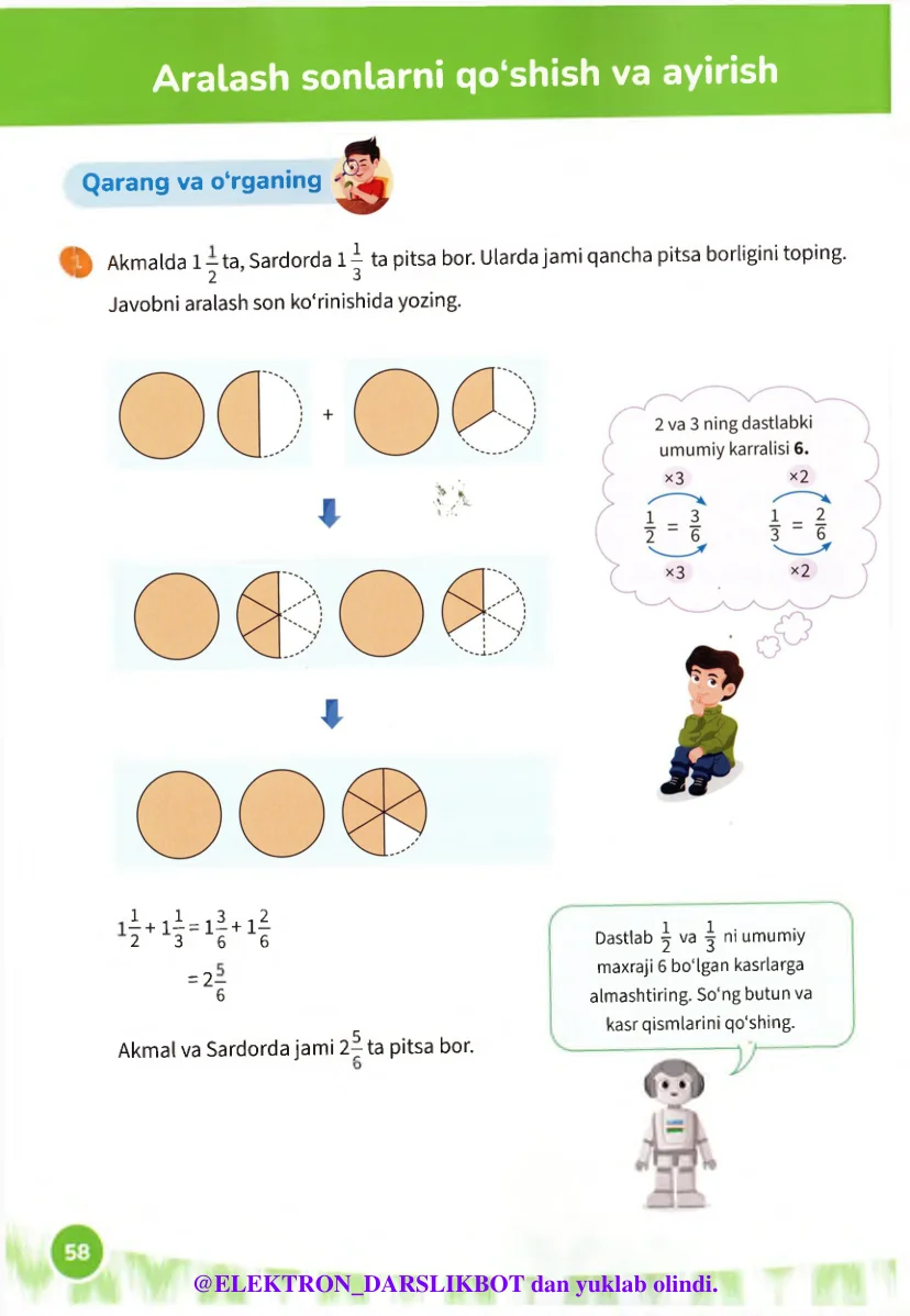 Aralash sonlarni qo‘shish va ayirish