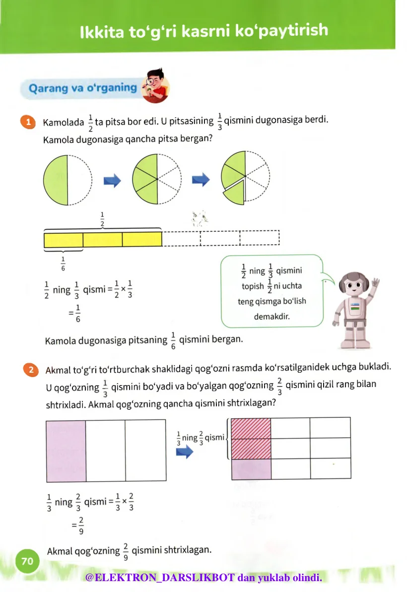 Ikkita to‘g‘ri kasrni ko‘paytirish