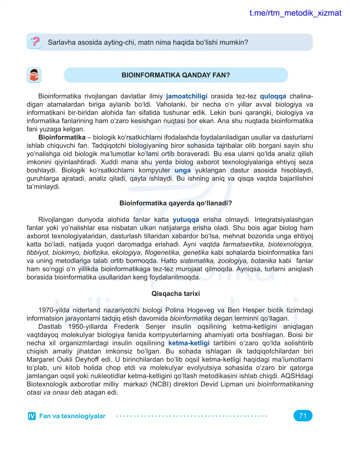 Fan va texnologiyalar (3-dars)