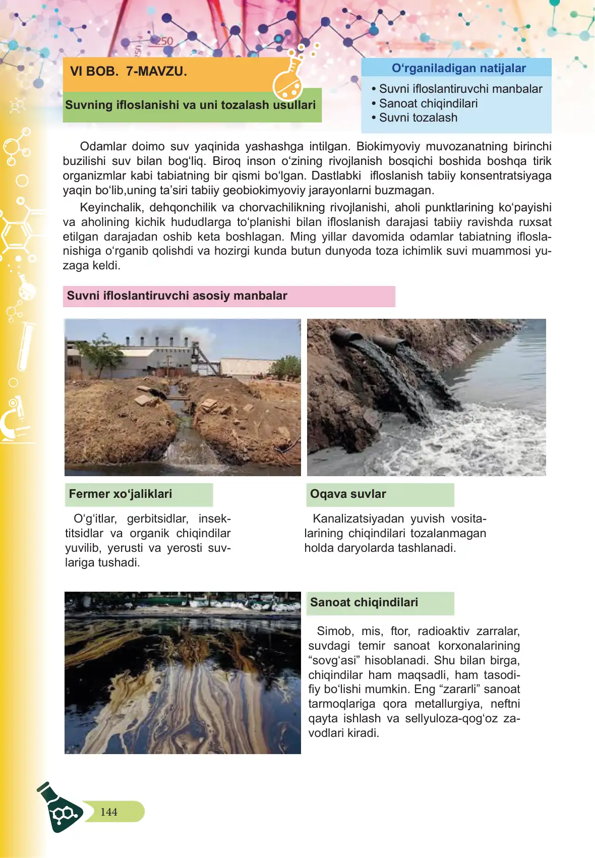 Suvning ifloslanishi va uni tozalash usullari