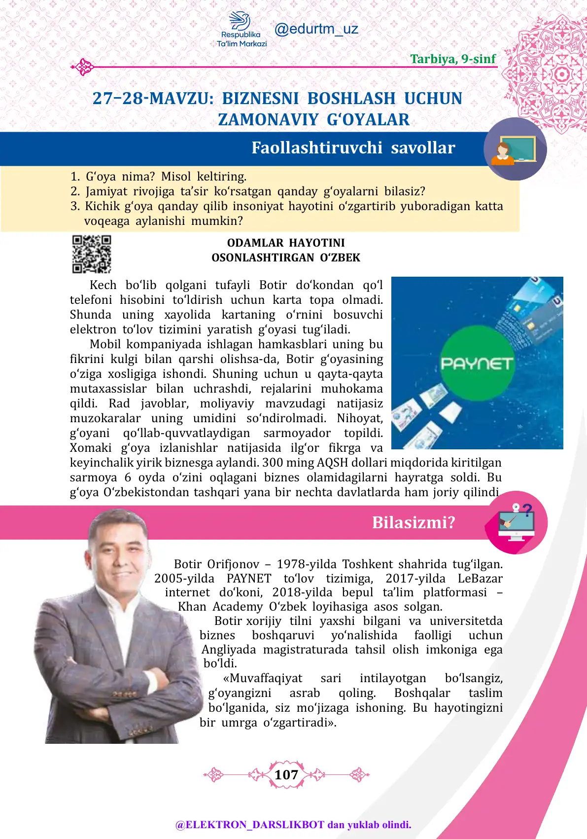 Biznesni boshlash uchun zamonaviy g'oyalar