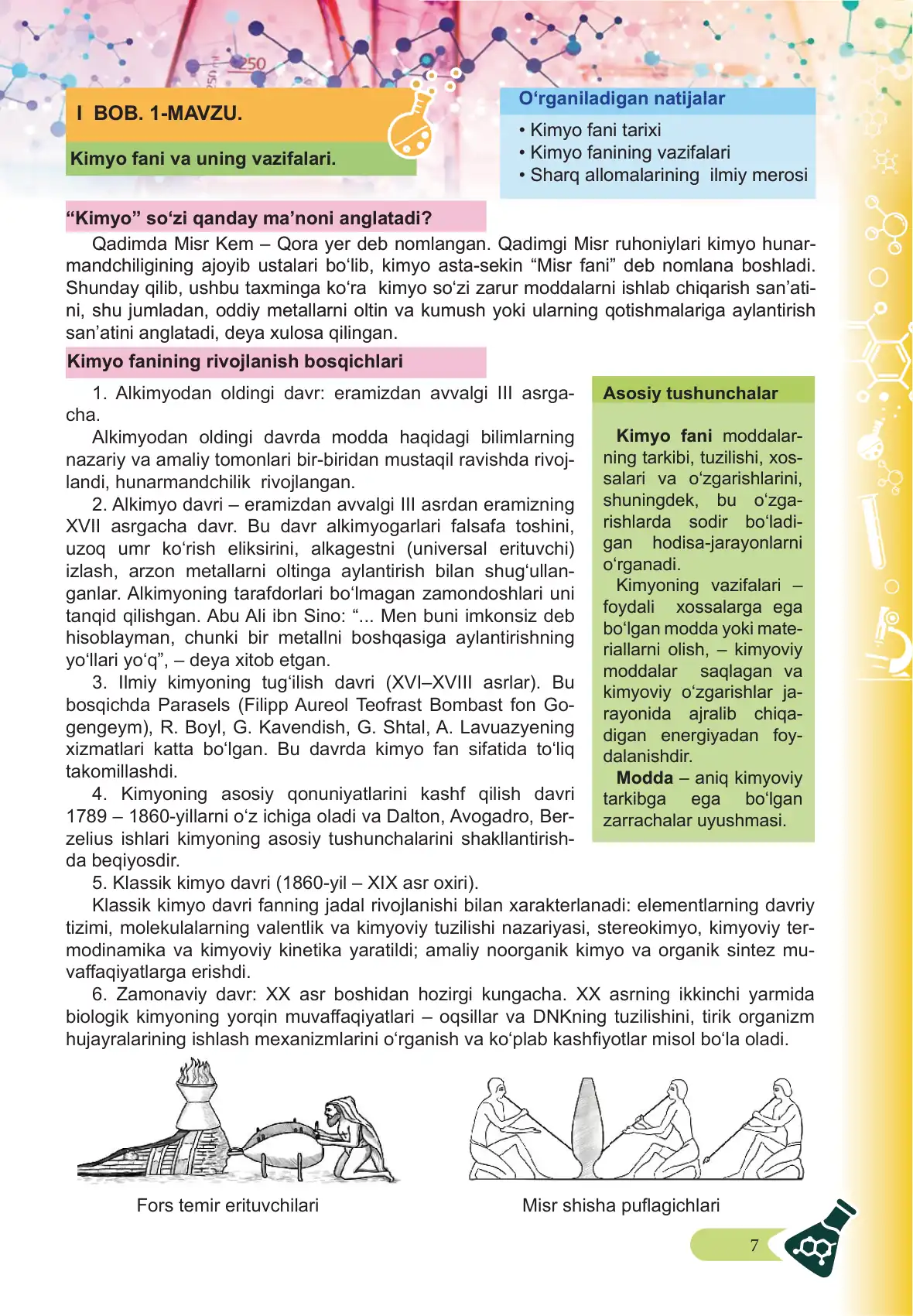 Kimyo fani va uning vazifalari