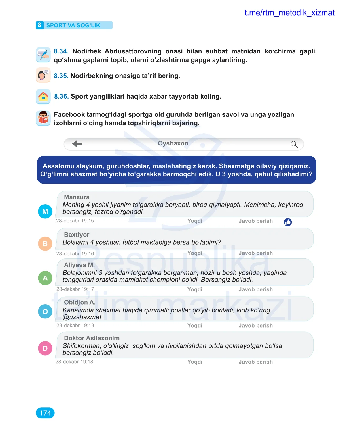 Sport va sog‘liq (8-dars)