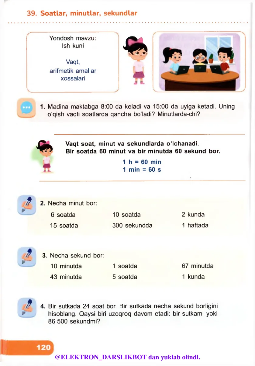 Soatlar, minutlar, sekundlar