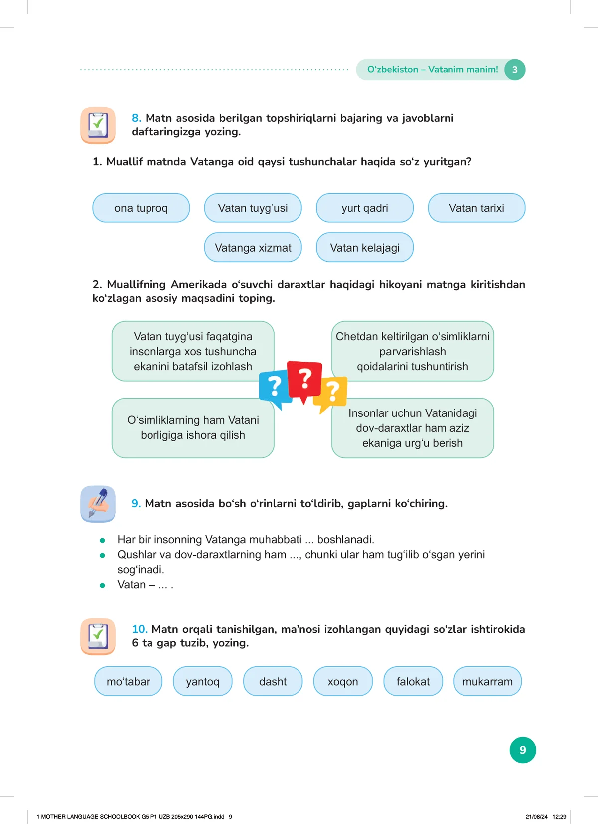 O‘zbekiston – vatanim manim (3-dars)