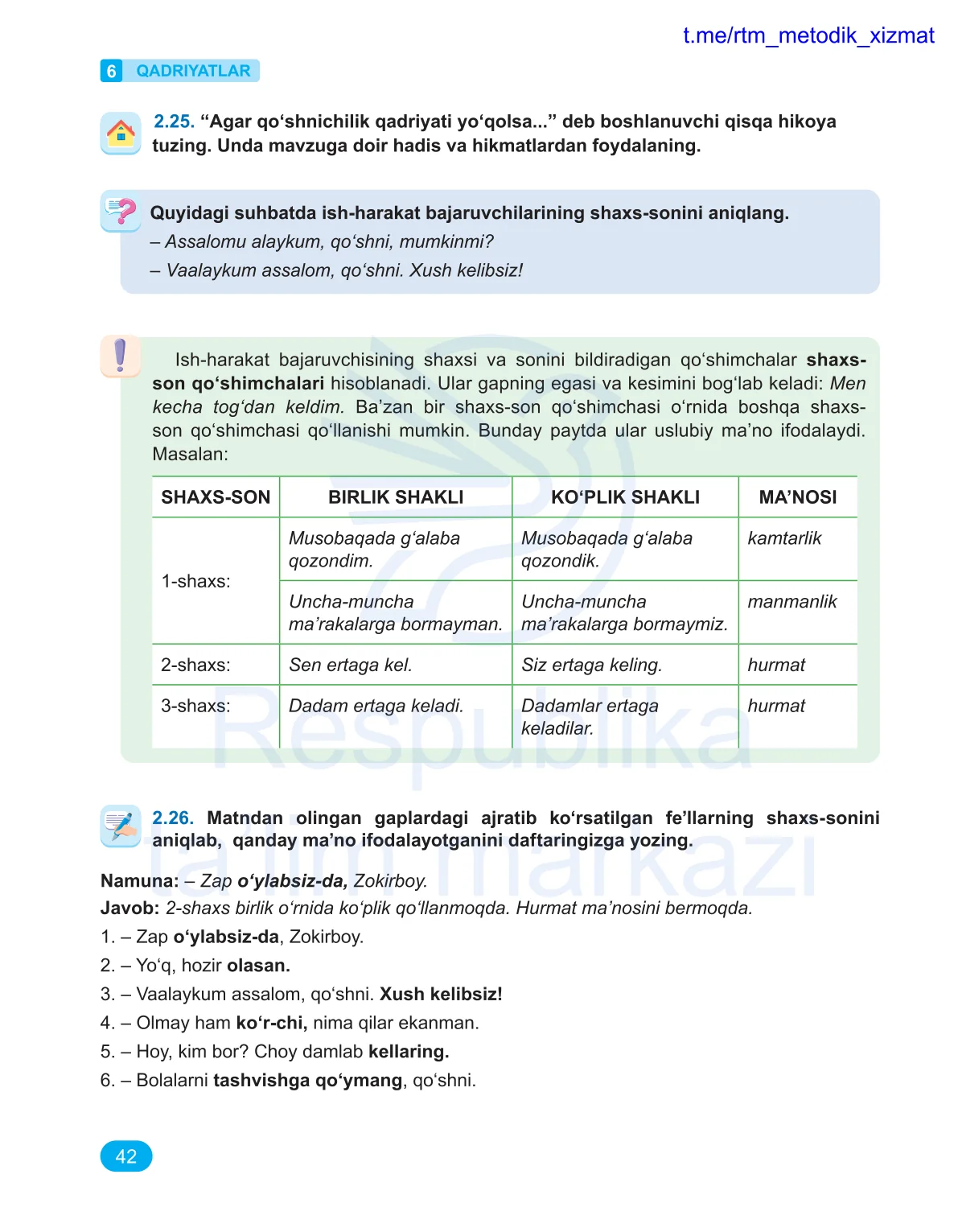 Qadriyatlar (6-dars)