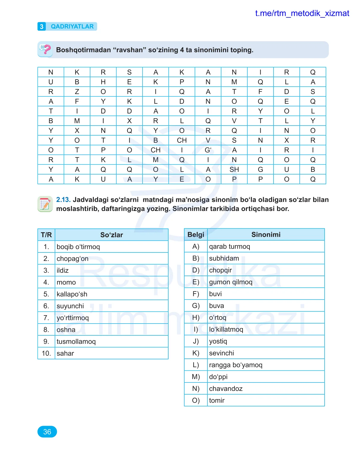 Qadriyatlar (3-dars)
