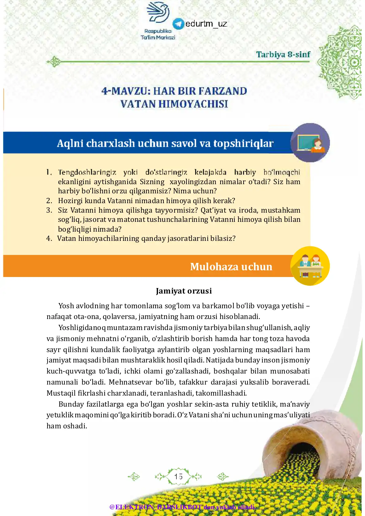 Har bir farzand Vatan himoyachisi