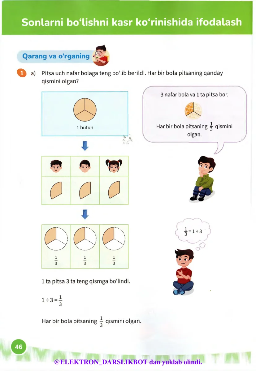 Sonlarni bo‘lishni kasr ko‘rinishida ifodalash